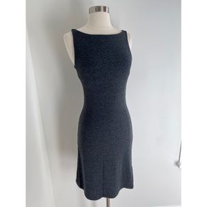 Charcoal Knit Tea Length Dress